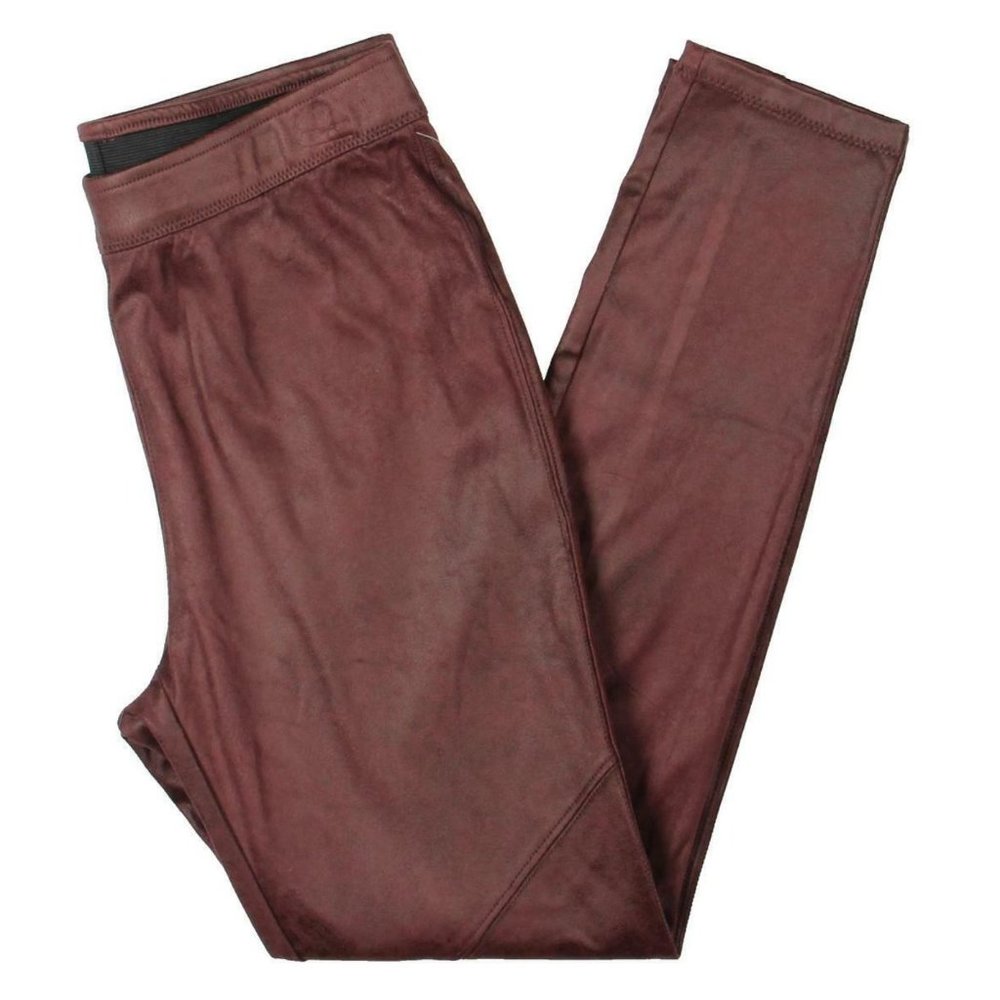 Free People Womens Red Faux Suede Leggings | 26